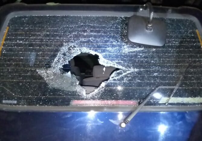 Vandalized vehicle Vandalized vehicle