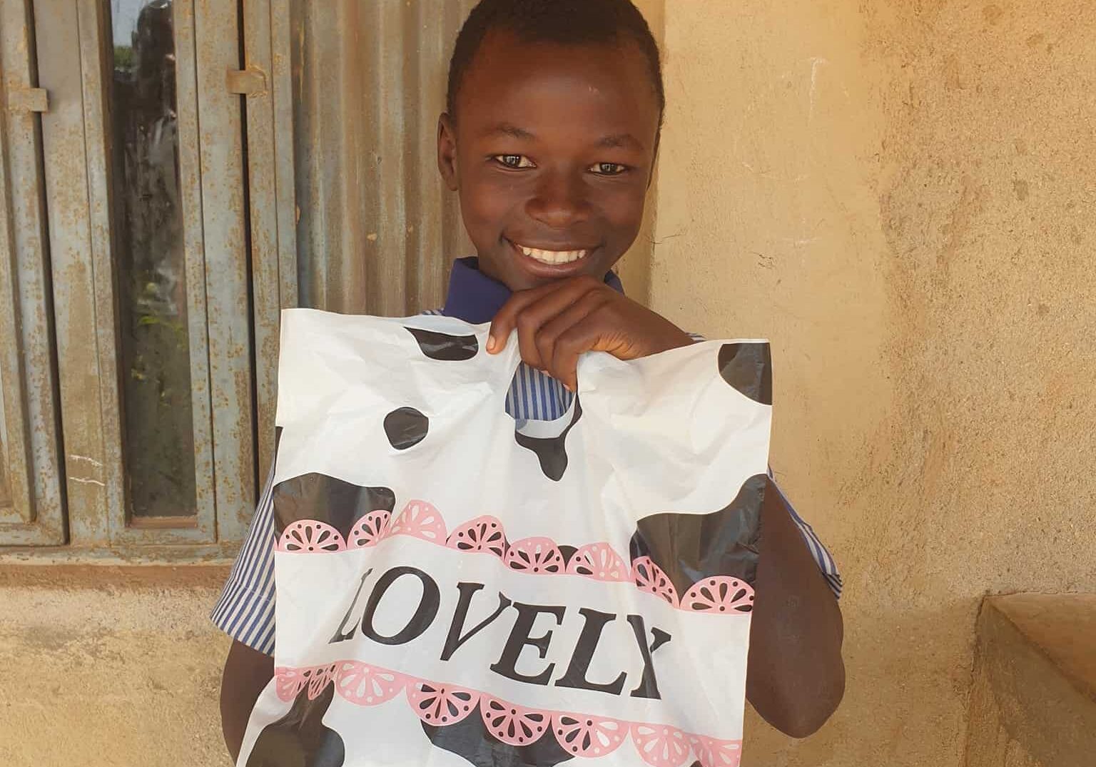 Nigeria child with gift bag